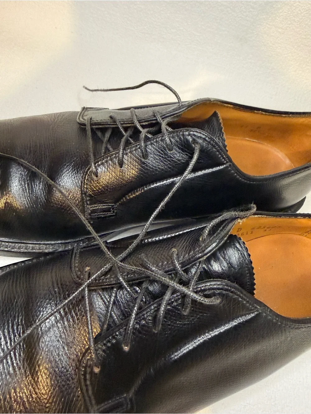 Vintage Florsheim Imperial 92611 Men’s 11D Black Pebble Leather Shoes